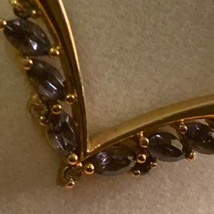 23 year faux Amethyst and rhinestone 19 inch necklace